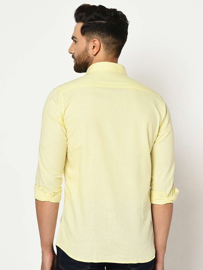 yellow solid casual shirt - 17535753 - Standard Image - 2