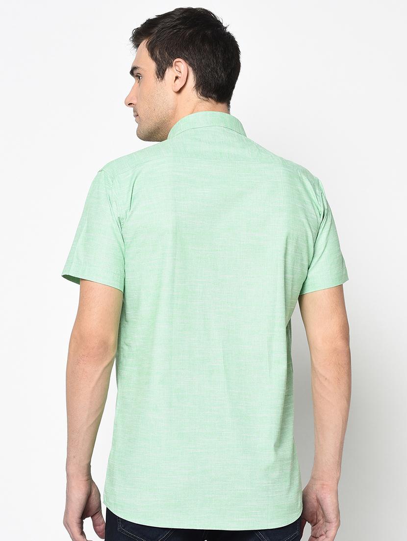 green solid casual shirt - 17535767 - Standard Image - 2
