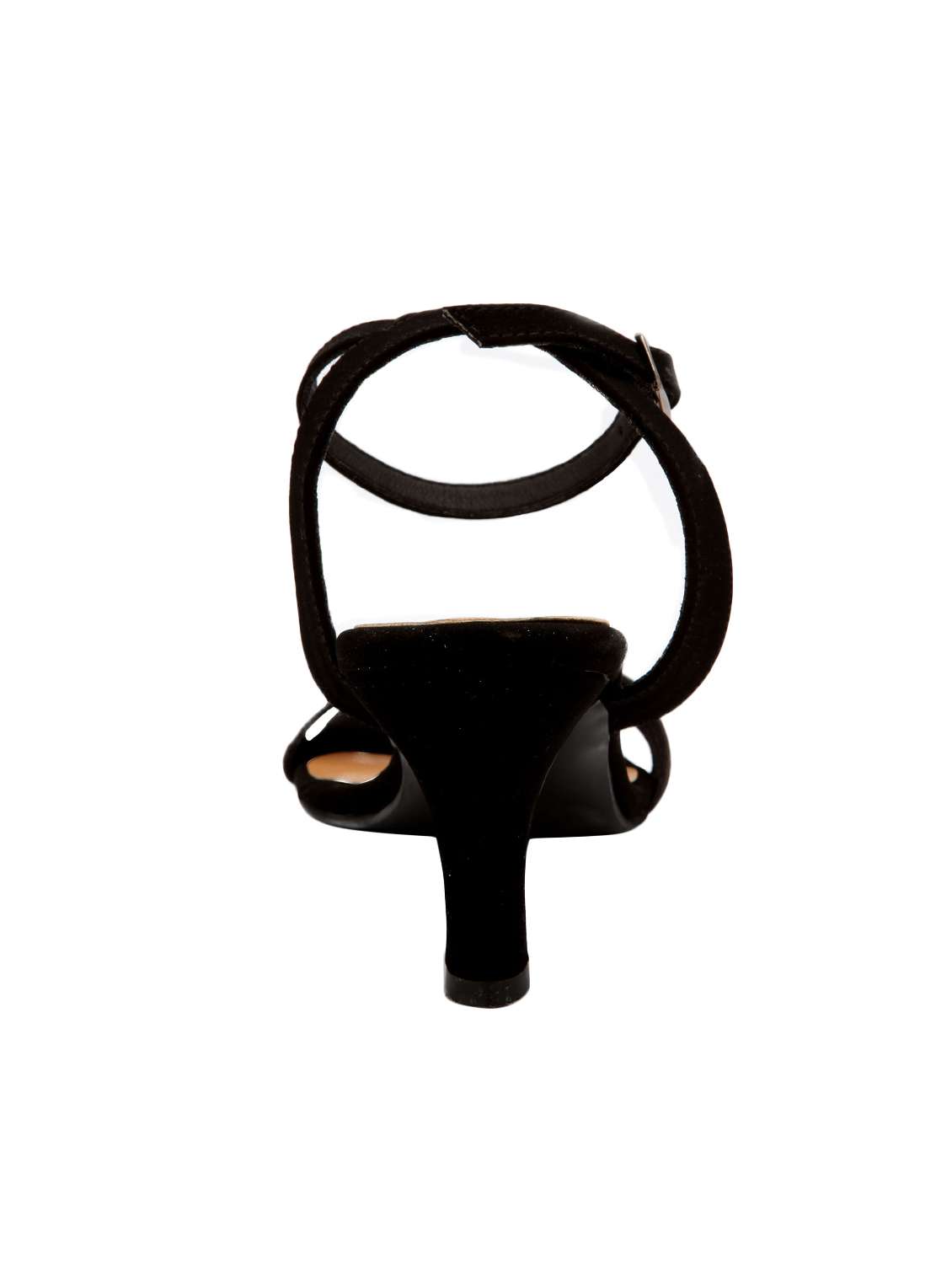 black leatherette ankle strap sandals - 17538477 -  Standard Image - 2