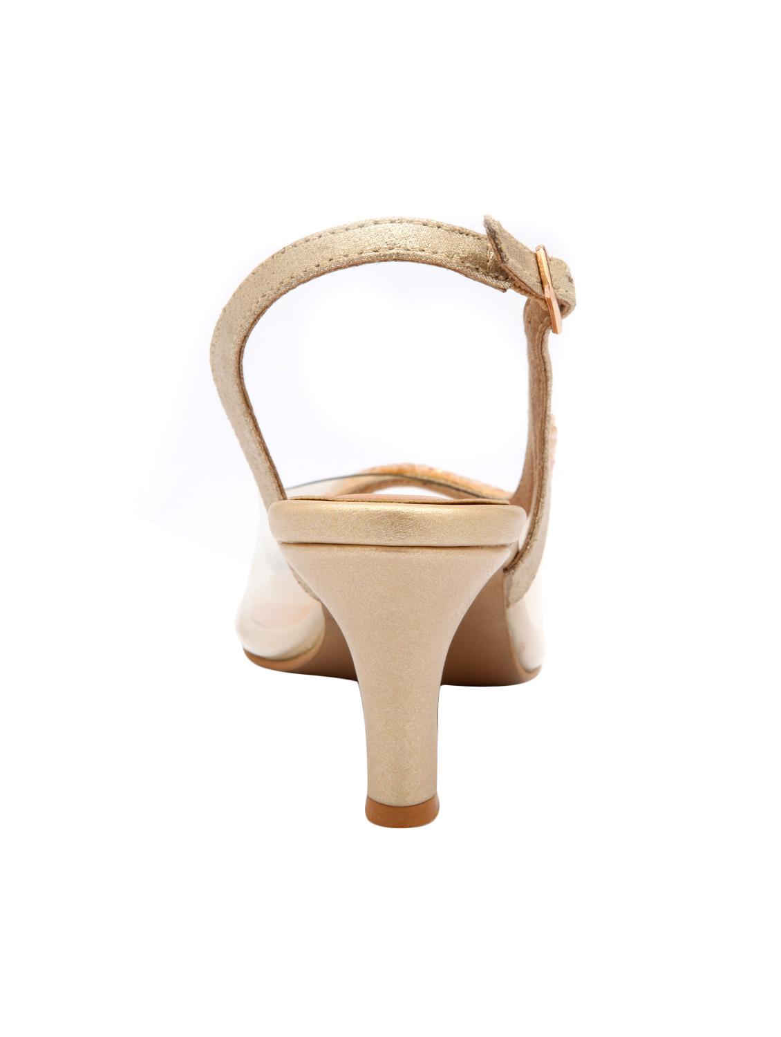 gold synthetic back strap sandals - 17538482 - Standard Image - 2