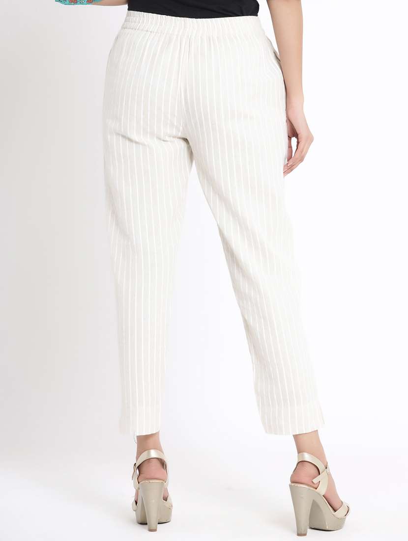 off-white striped tapered pant - 17540221 - Standard Image - 2