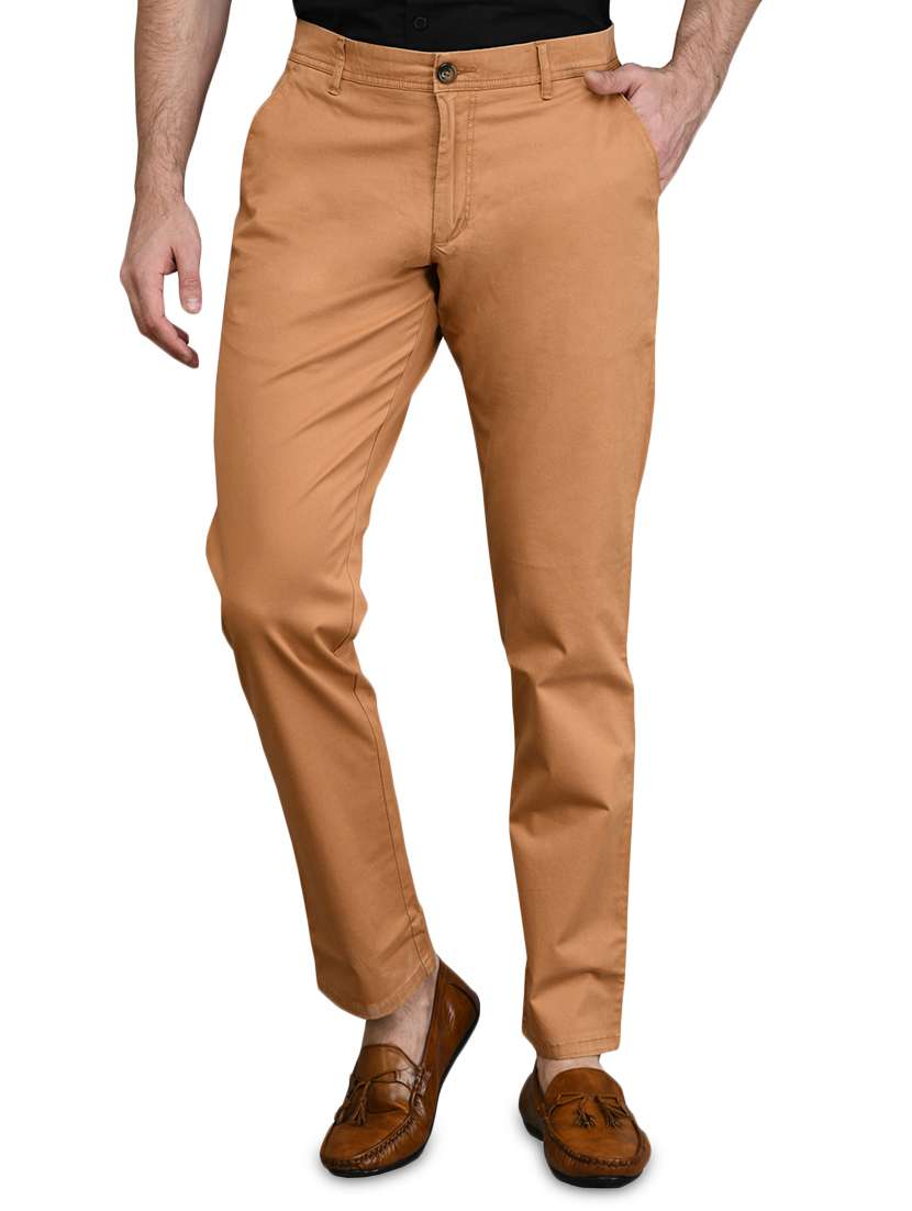 brown solid chinos