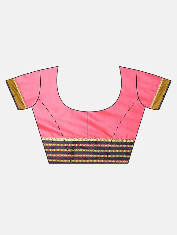 solid bordered saree with blouse - 17541283 - Standard Image - 2