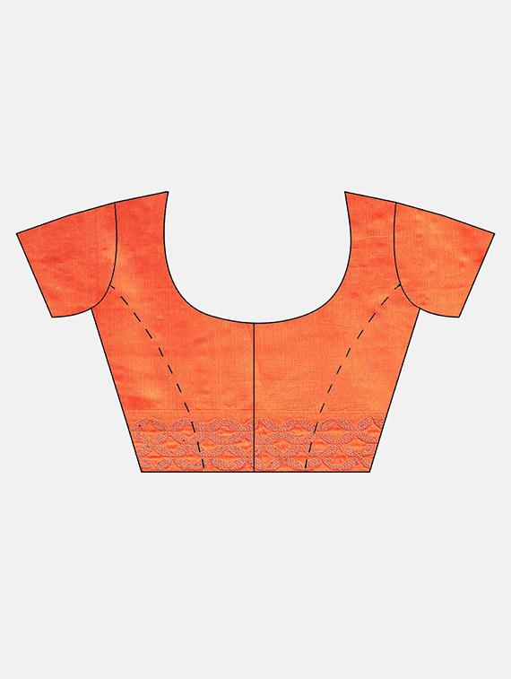 women's bordered orange colored saree with blouse - 17541346 - Standard Image - 2