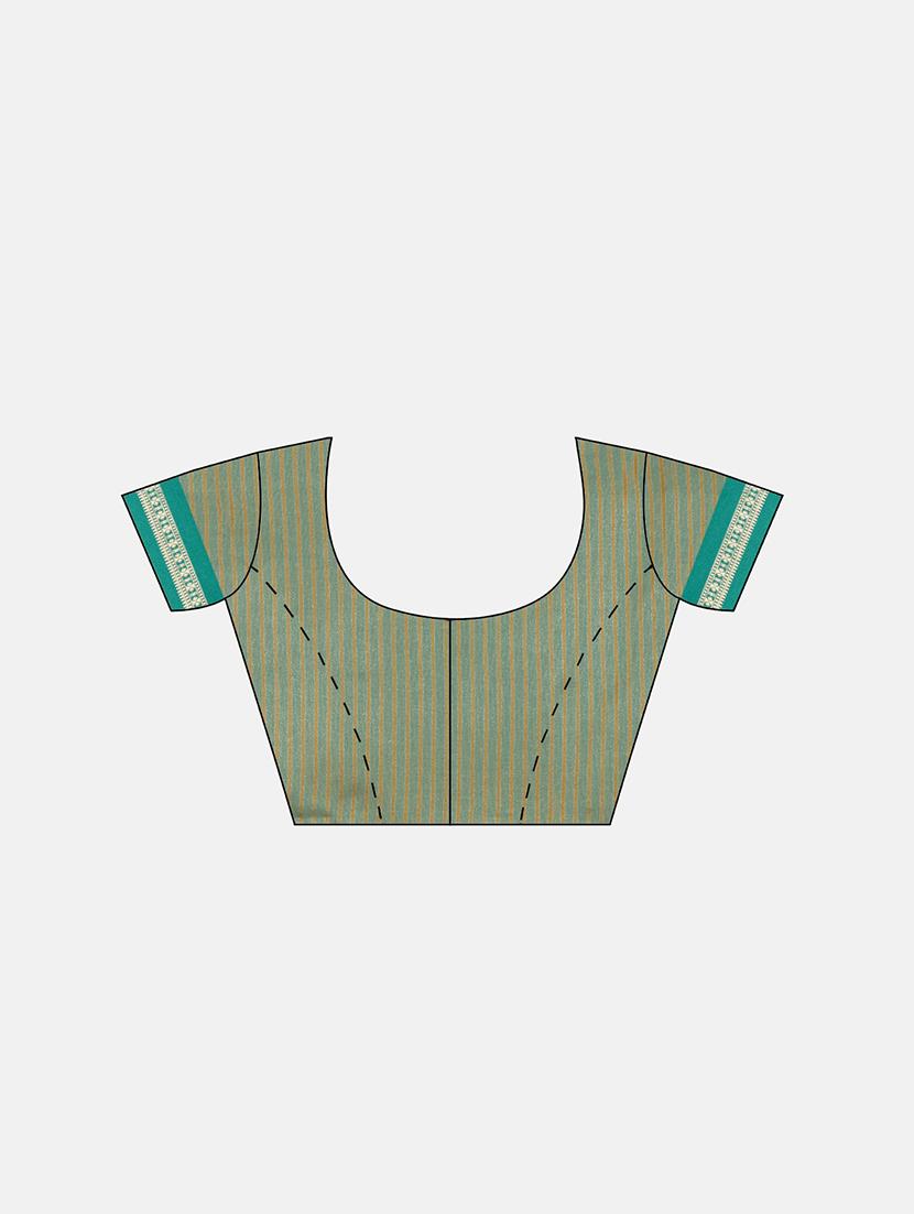 check printed saree with blouse - 17541370 - Standard Image - 2