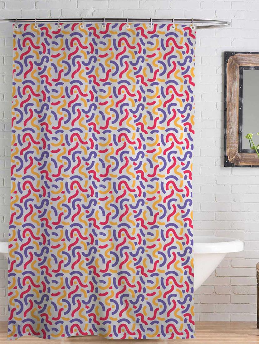 rightgifting water repellent polyester shower curtain 7 feet for bathroom with 10 hooks (48 x 84 inches , multi-colored) - 17541466 - Zoom Image - 0