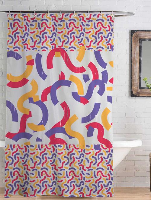 rightgifting water repellent polyester shower curtain 7 feet for bathroom with 10 hooks (48 x 84 inches , multi-colored) - 17541467 -  Standard Image - 0