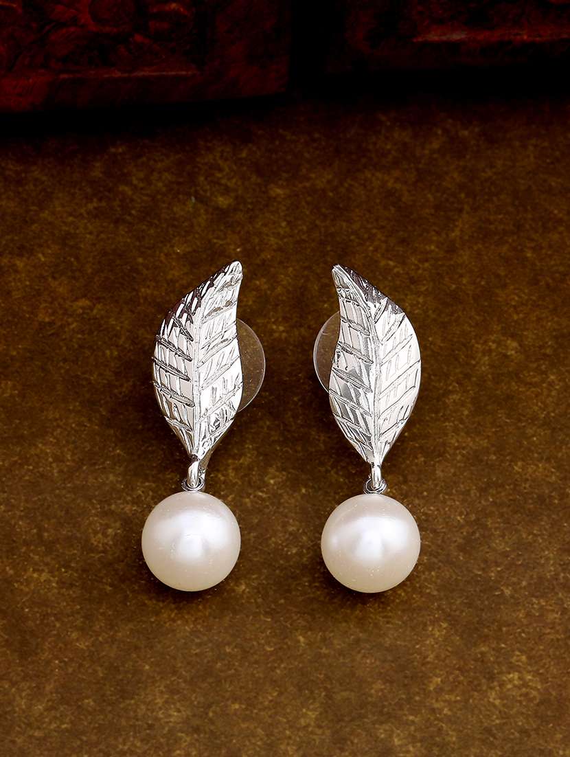white metal drop earring