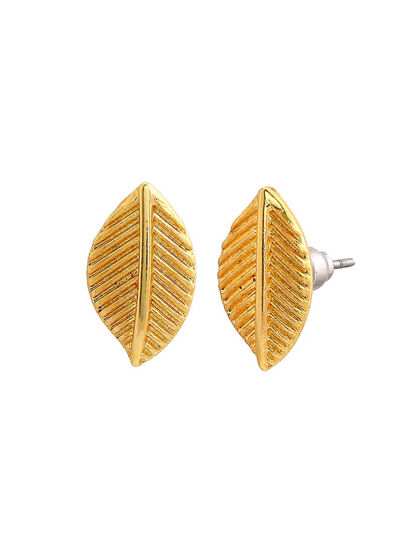 gold tone cherry leaf stud earrings - 17542760 - Standard Image - 2