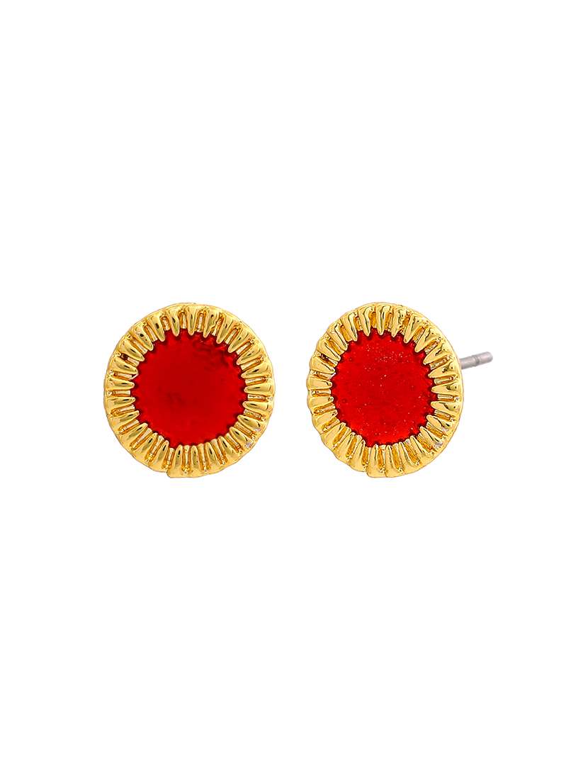 red metal studs earring - 17542762 -  Standard Image - 2