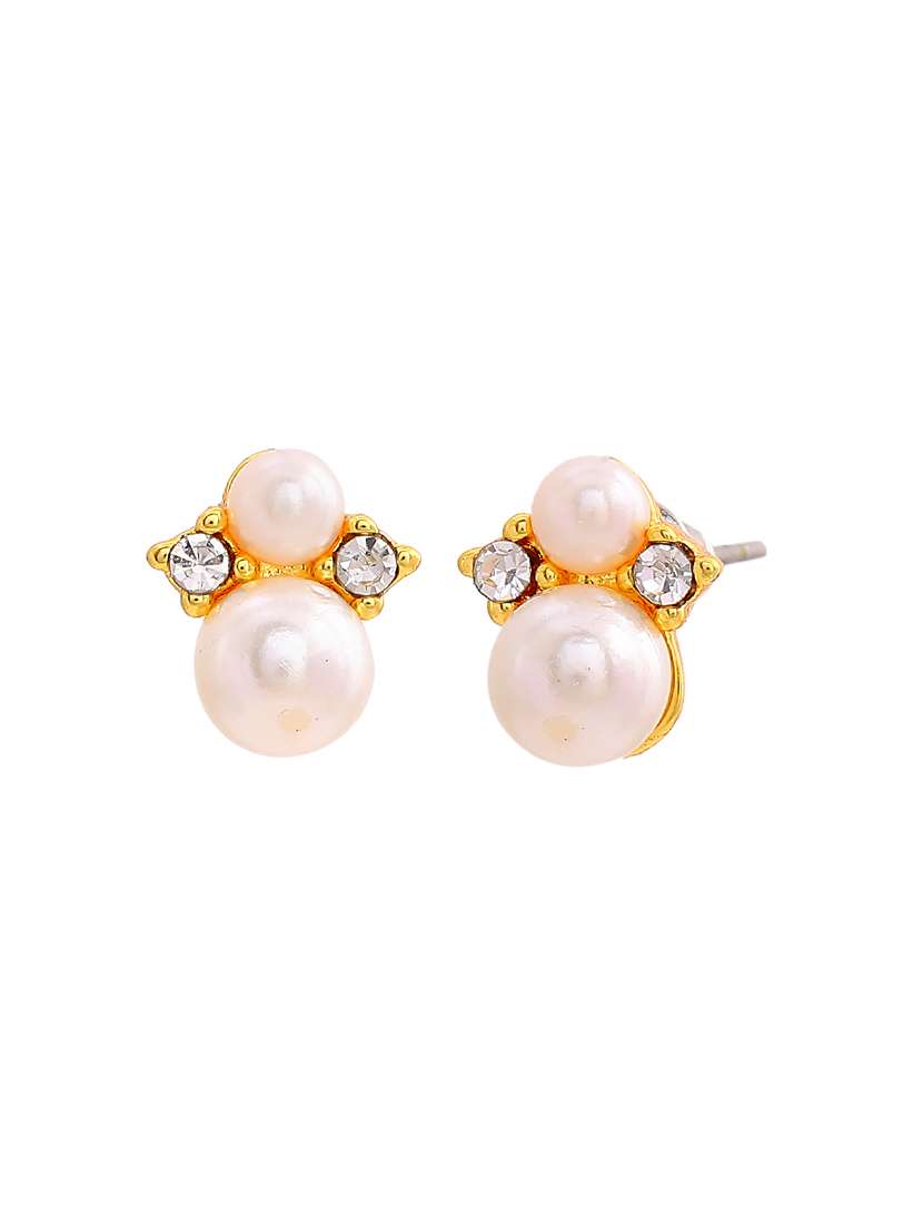 white metal studs earring - 17542770 -  Standard Image - 2