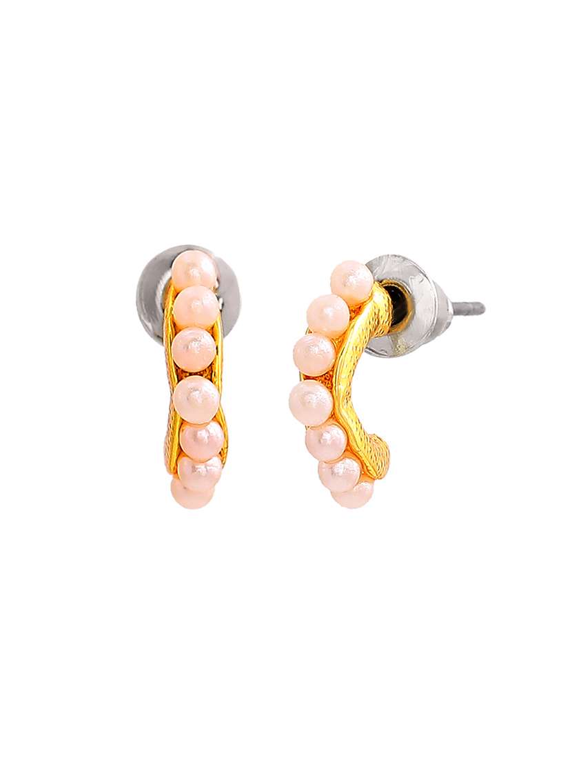 gold metal studs earring - 17542773 - Standard Image - 2