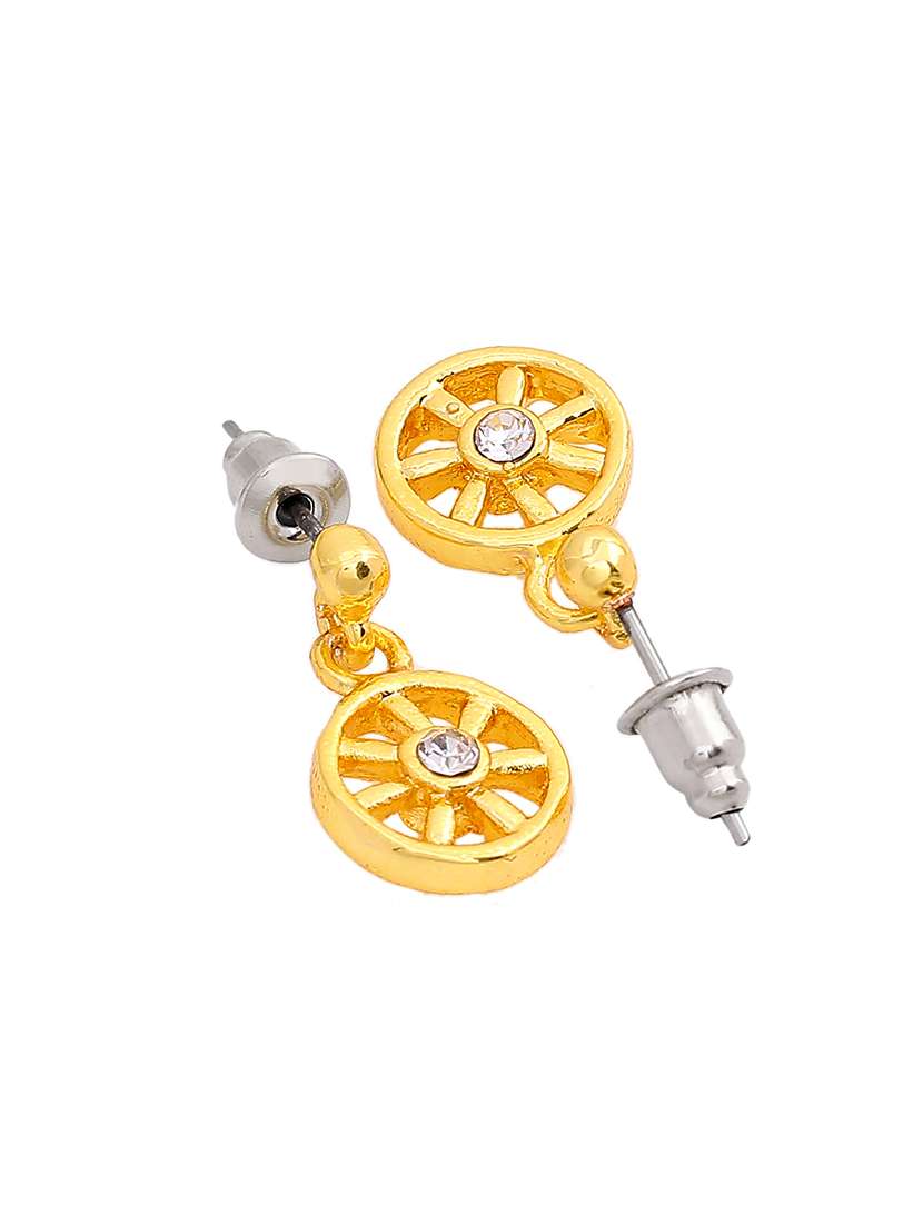 gold metal drop earring - 17542788 -  Standard Image - 2