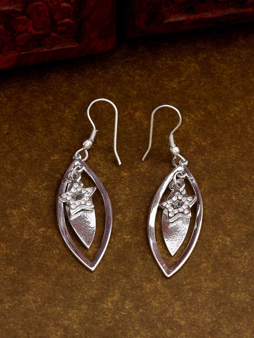 silver  metal drop earring