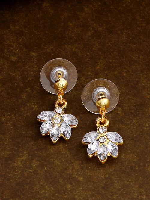 gold metal drop earring - 17542798 - Standard Image - 0