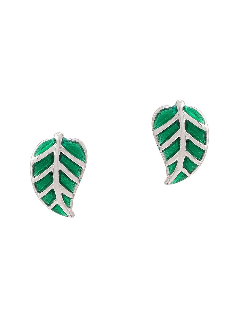 green metal studs earring - 17542804 - Standard Image - 2