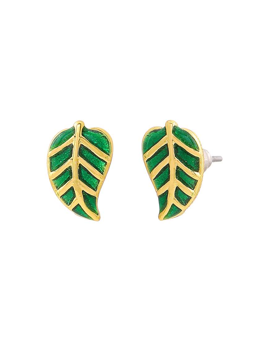 green metal studs earring - 17542805 -  Standard Image - 2