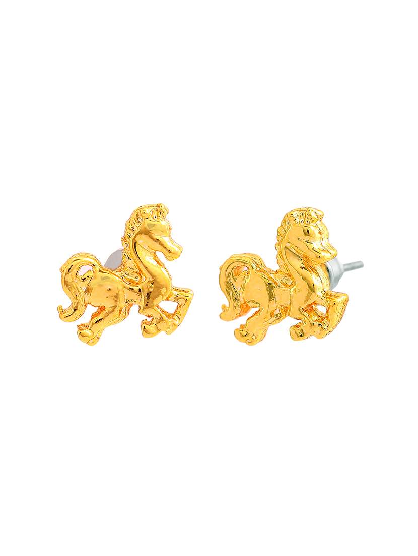 gold metal studs earring - 17542815 -  Standard Image - 2