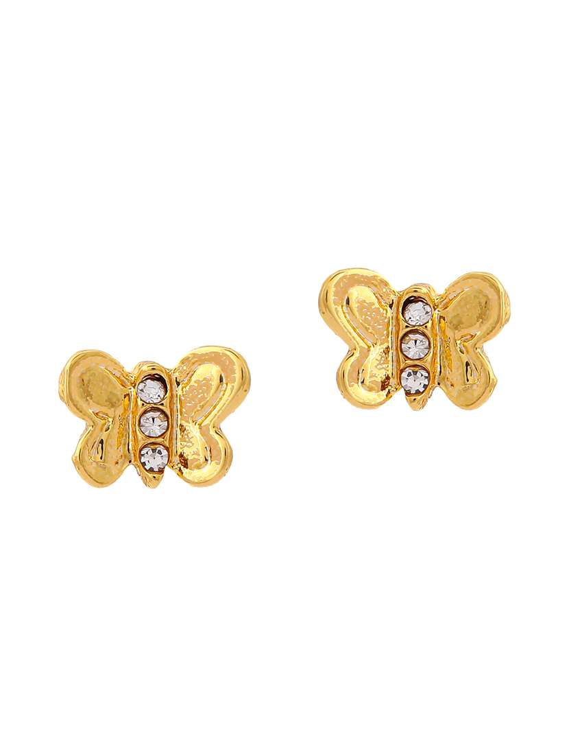 gold metal studs earring - 17542819 - Standard Image - 2