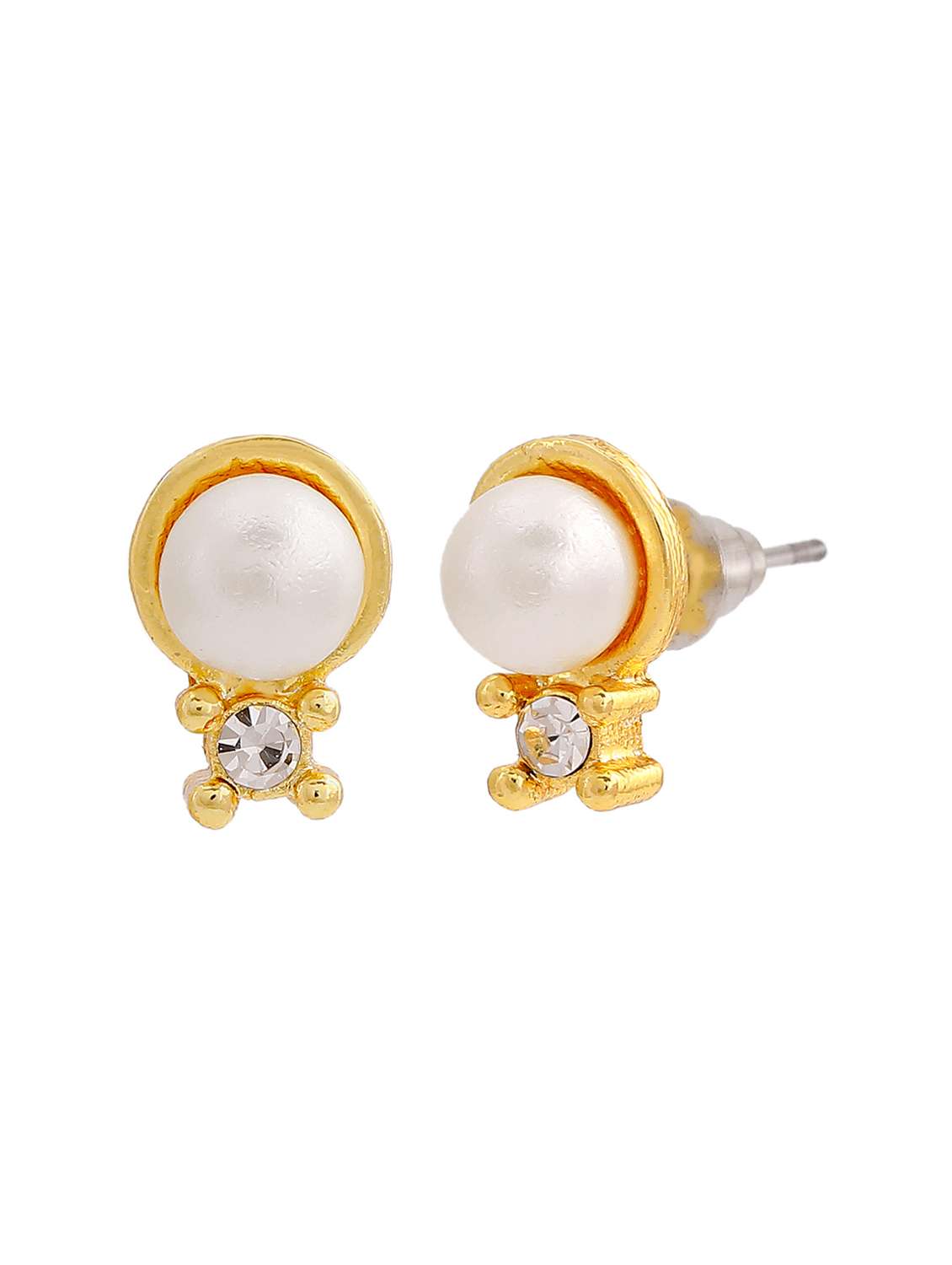 gold metal studs earring - 17542845 - Standard Image - 2