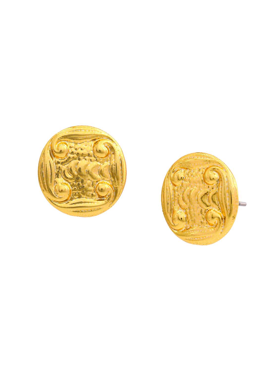 gold  metal studs earring - 17542848 -  Standard Image - 2