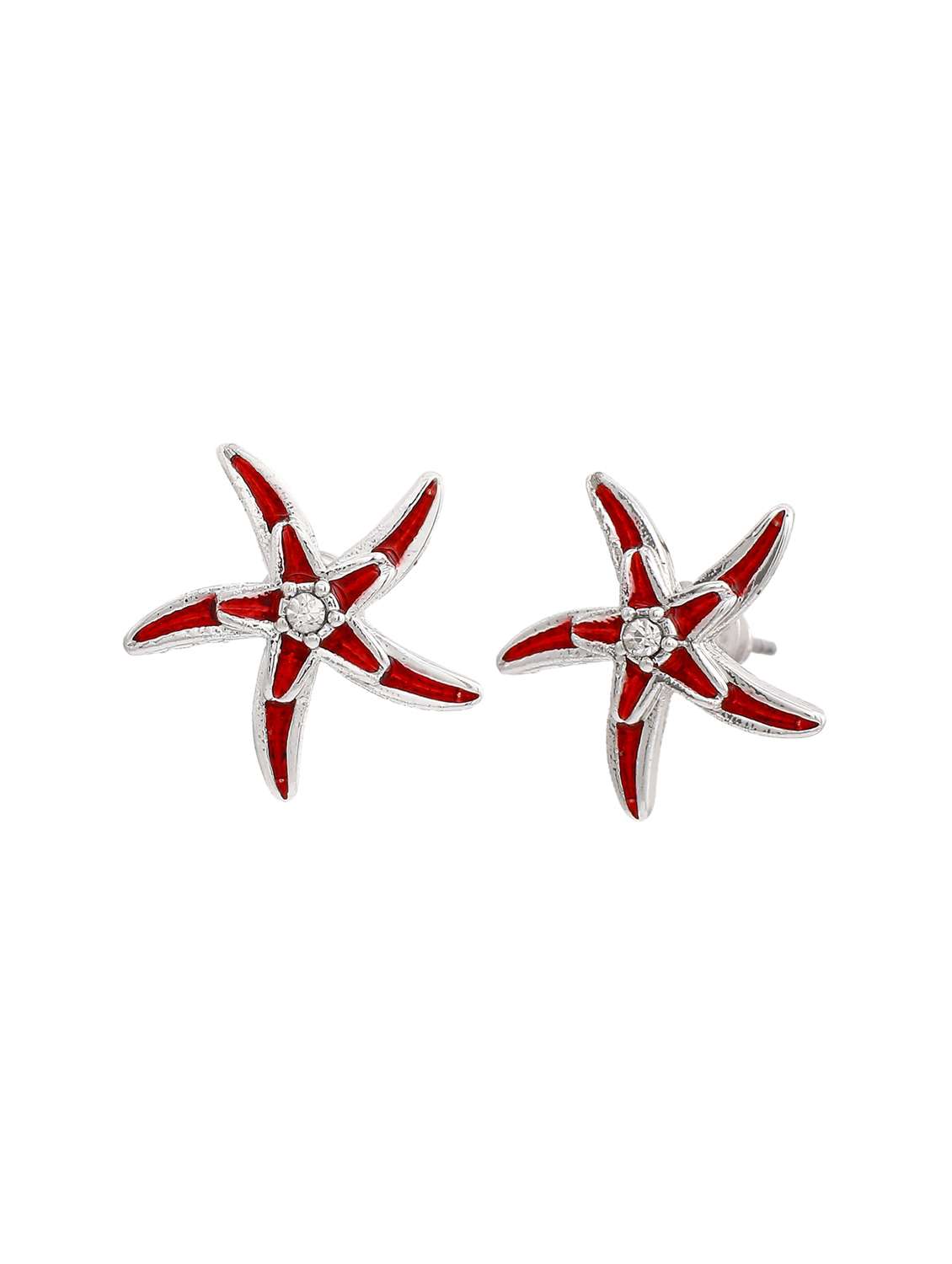 red  metal studs earring - 17542854 -  Standard Image - 2