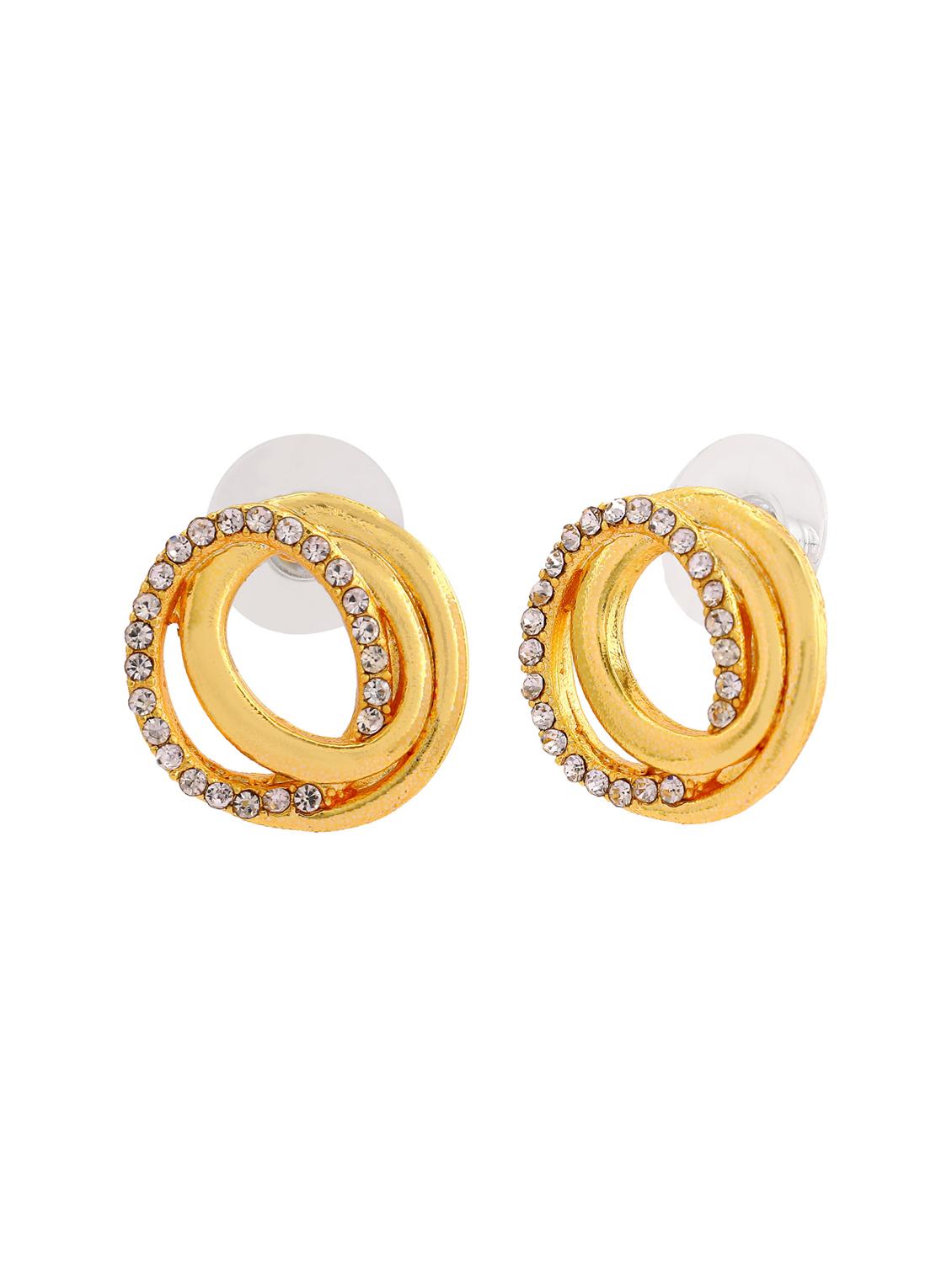 gold metal studs earring - 17542872 - Standard Image - 2