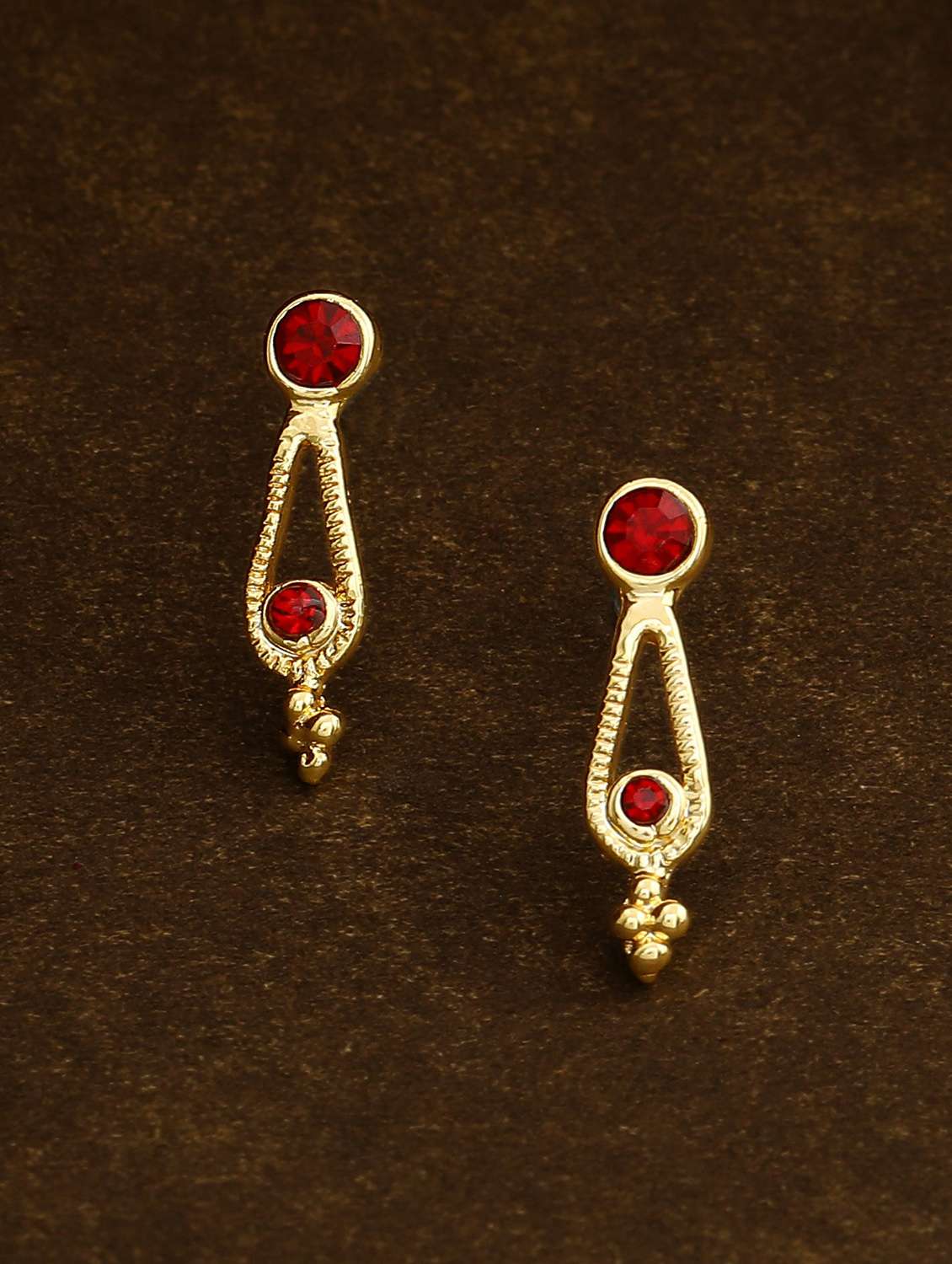 red metal drop earring