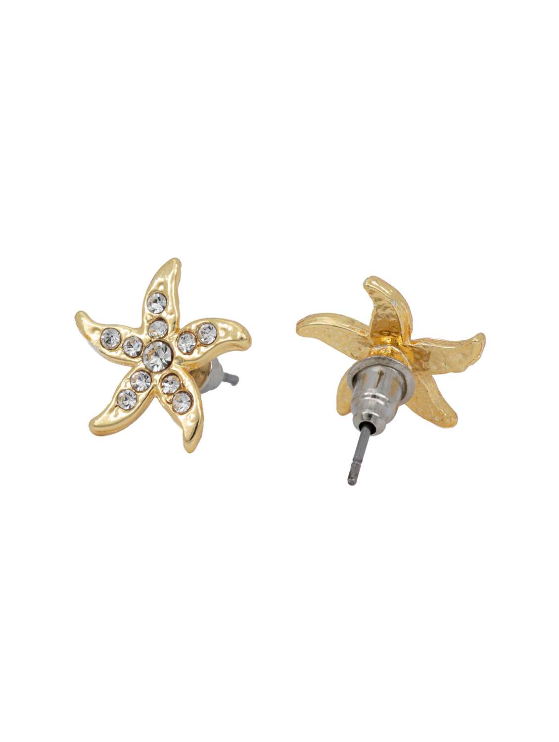 gold metal studs earring - 17542887 - Standard Image - 2
