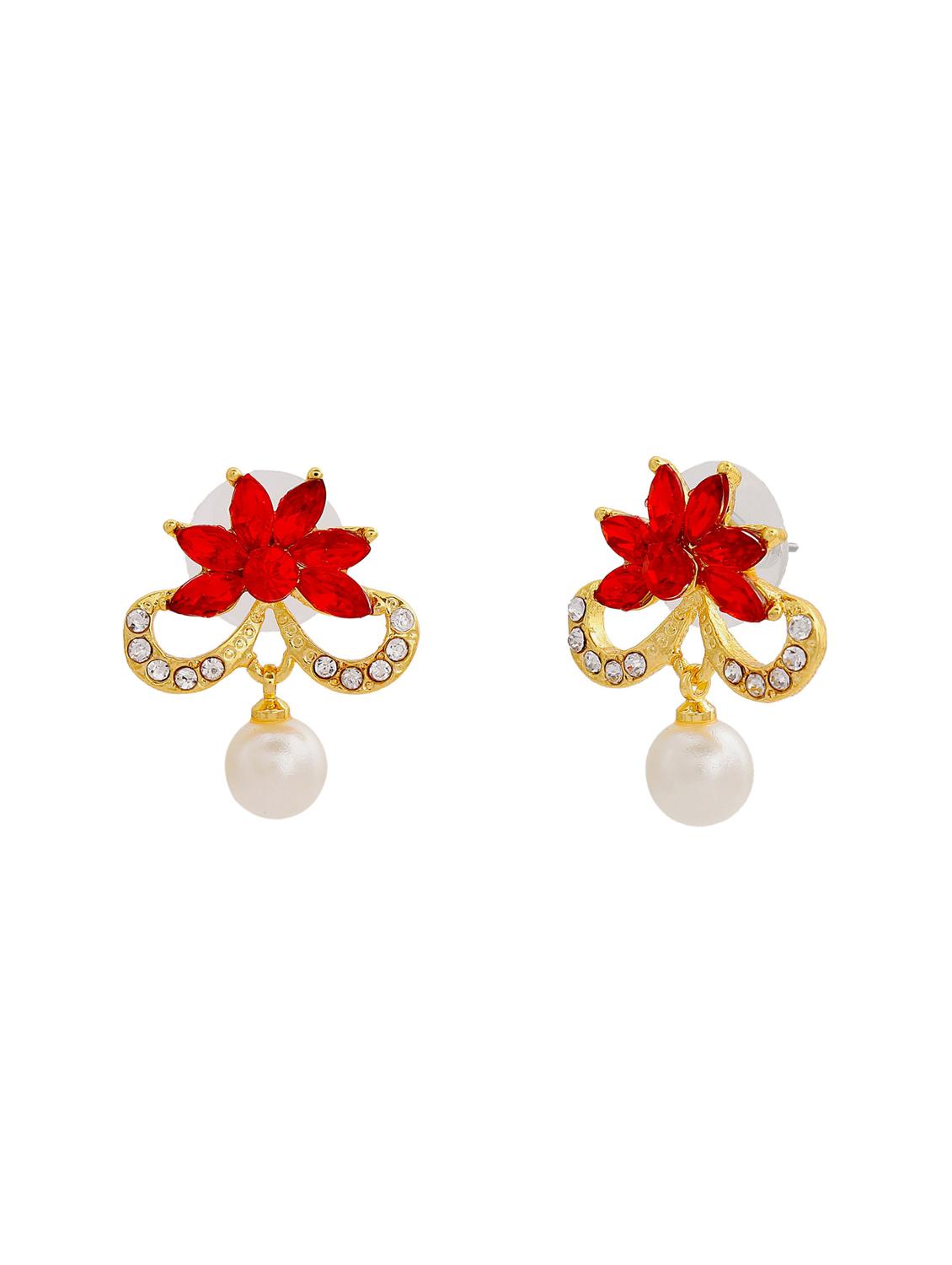 red metal studs earring - 17542900 - Standard Image - 2