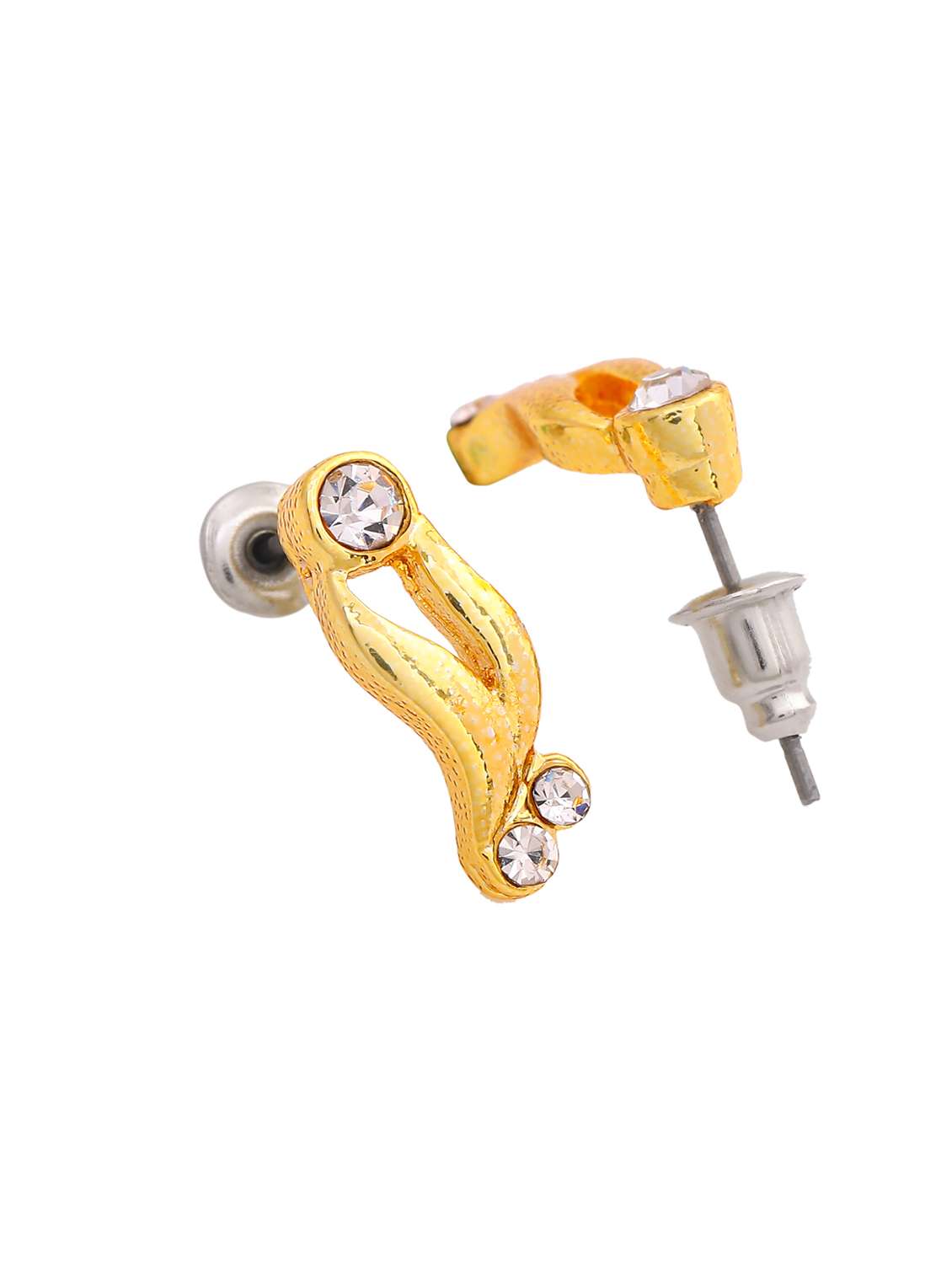 gold metal studs earring - 17542907 -  Standard Image - 2