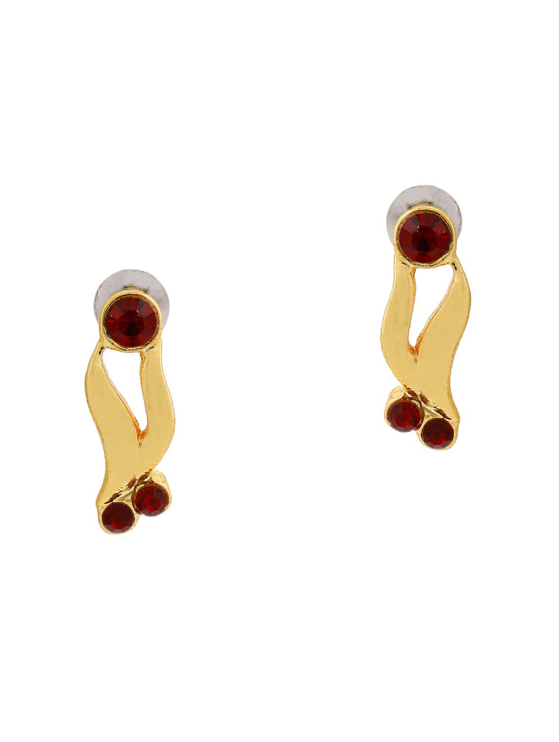 red metal studs earring - 17542908 - Standard Image - 2