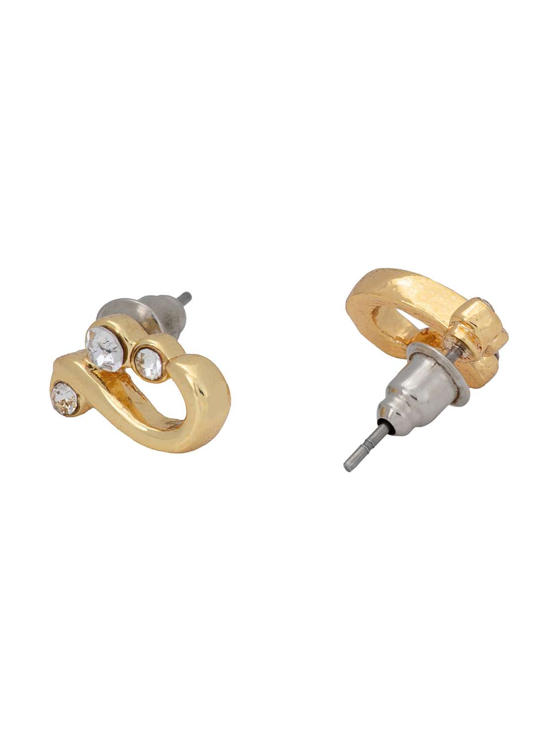 gold metal studs earring - 17542910 - Standard Image - 2