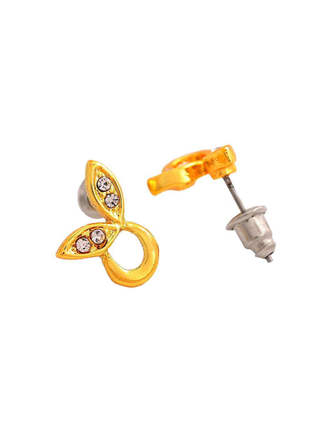 gold metal studs earring - 17542914 -  Standard Image - 2