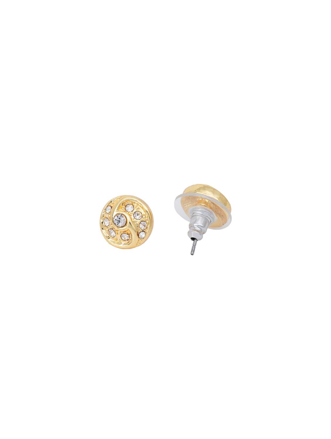 gold metal studs earring - 17542926 - Standard Image - 2