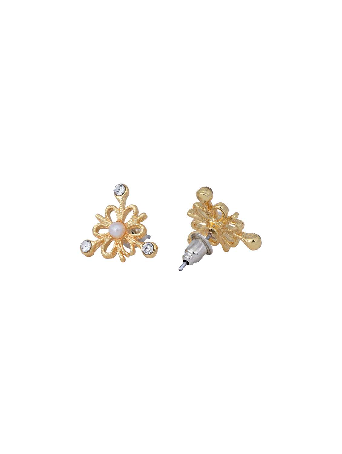 gold metal studs earring - 17542929 -  Standard Image - 2