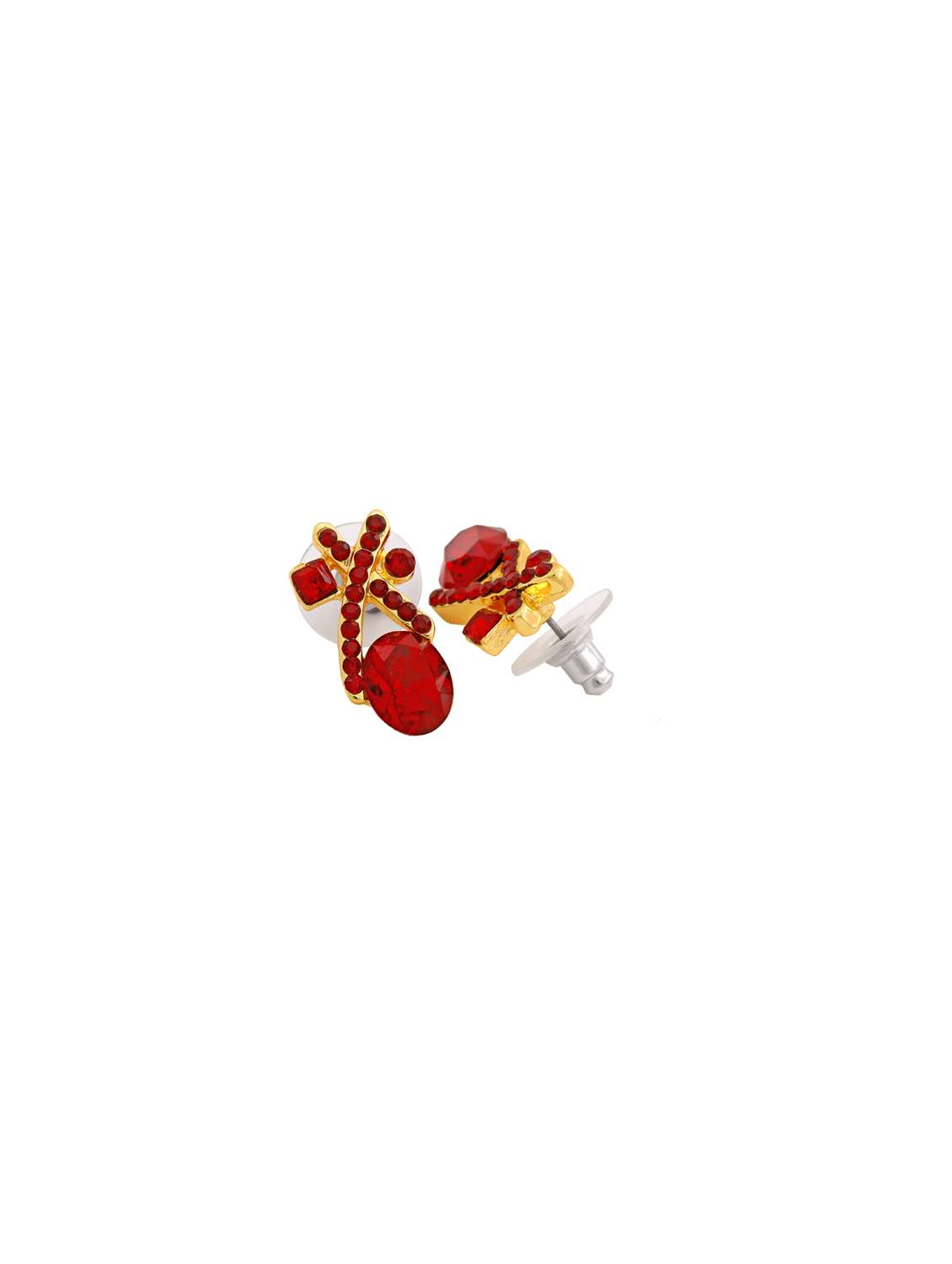 red metal studs earring - 17542938 -  Standard Image - 2