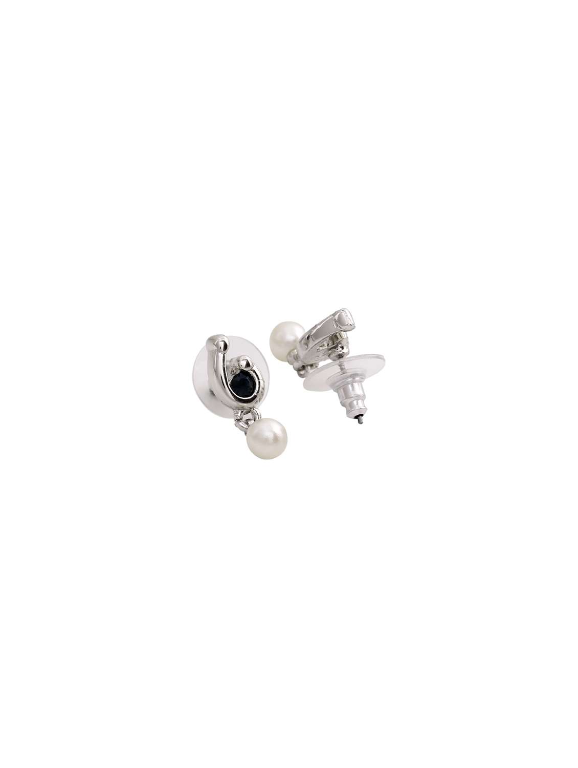 silver metal drop earring - 17542949 - Standard Image - 2