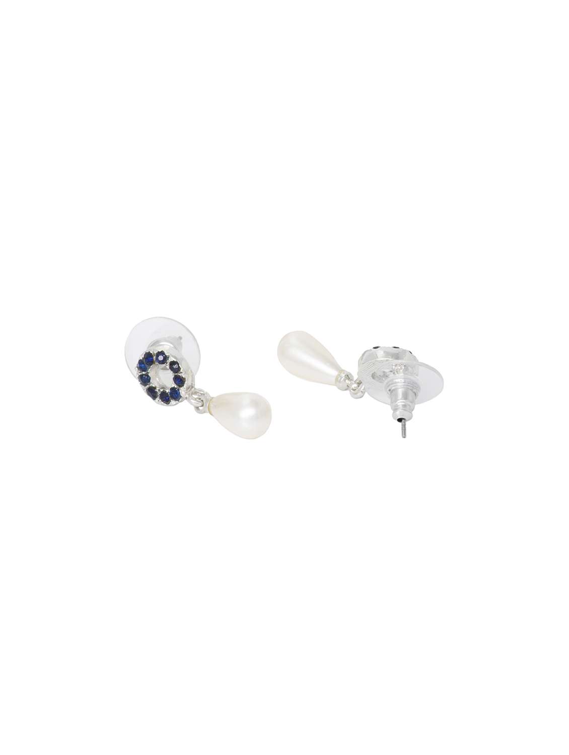 white metal drop earring - 17542951 - Standard Image - 2