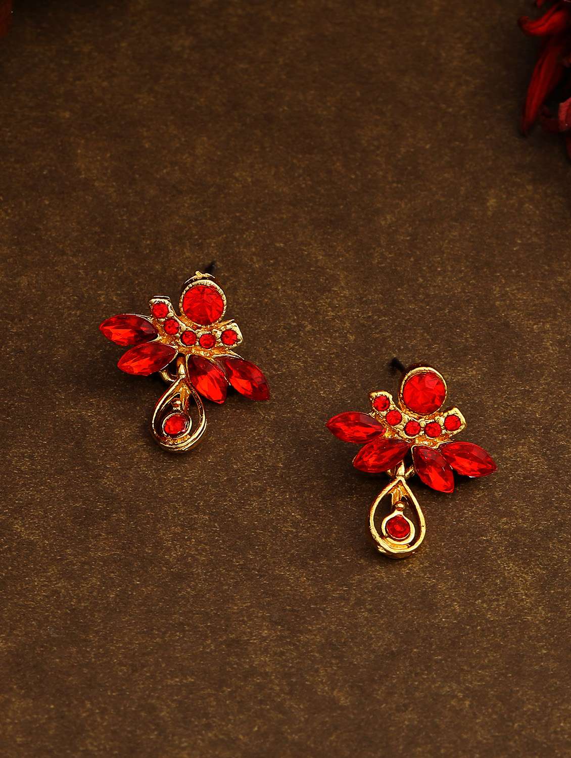red metal drop earring