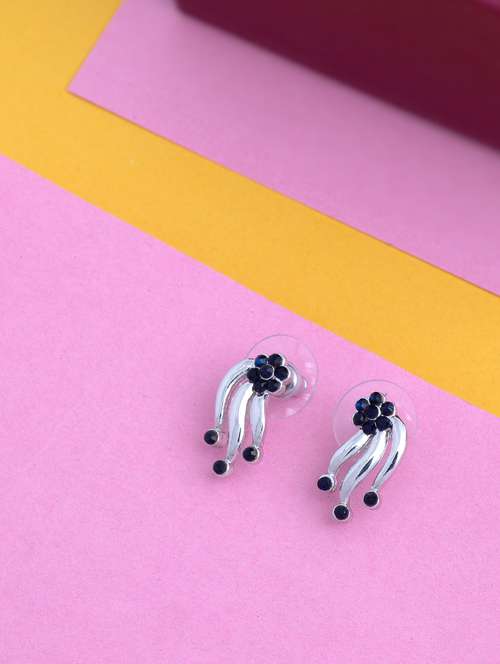 blue metal studs earring - 17542970 -  Standard Image - 0