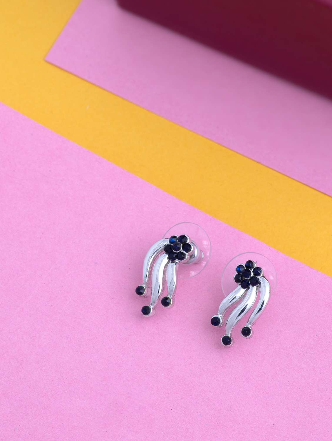 blue metal studs earring - 17542970 -  Zoom Image - 0
