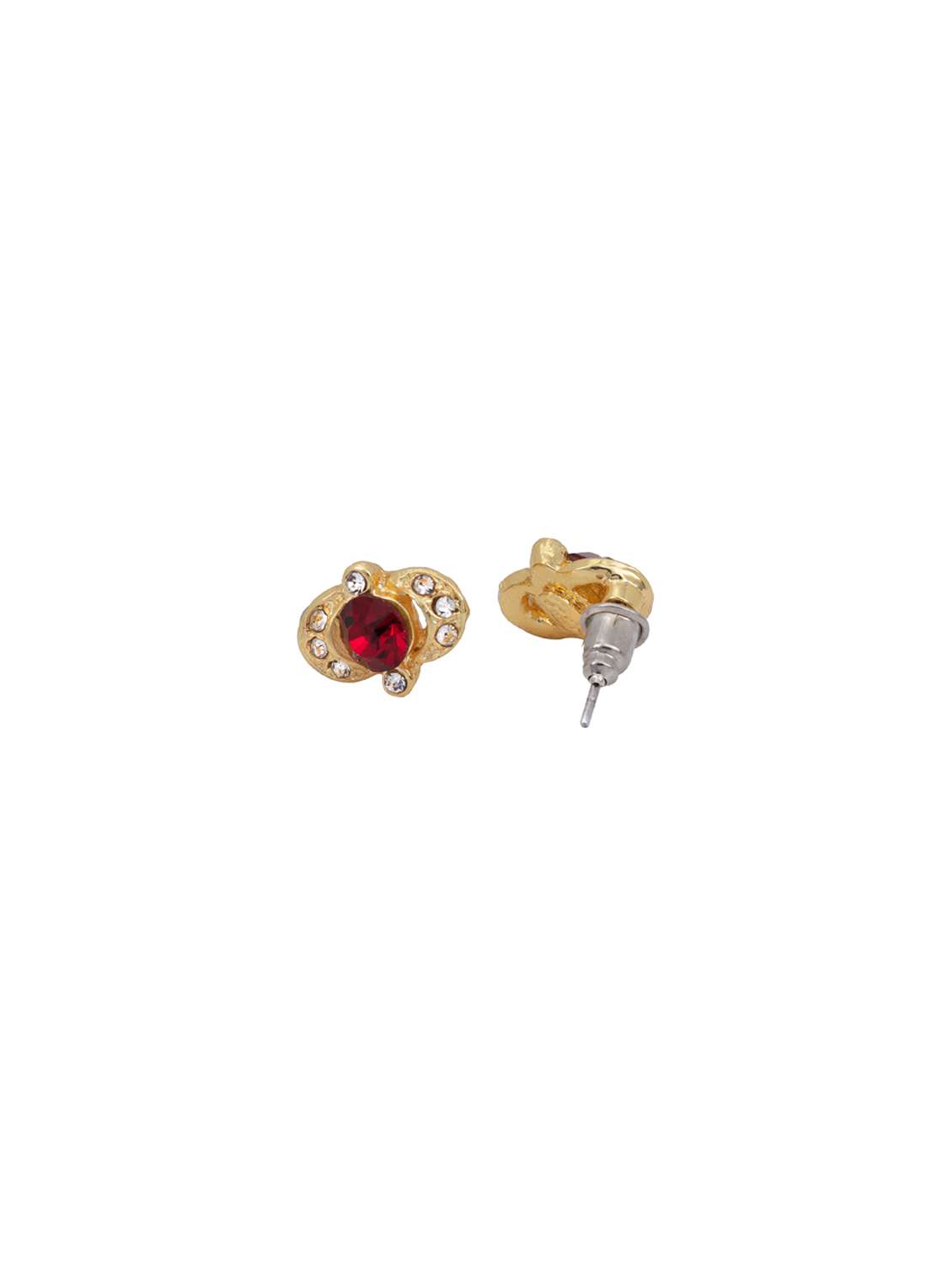 red metal studs earring - 17542988 -  Standard Image - 2