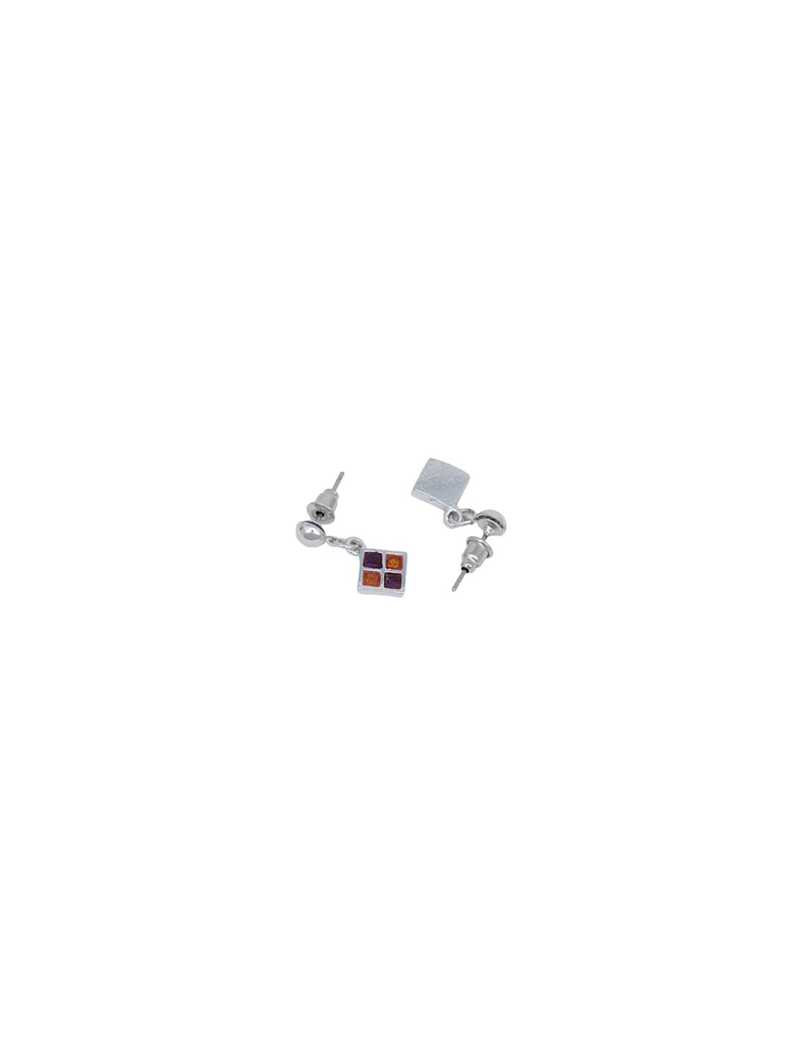 orange metal drop earring - 17542991 - Standard Image - 2