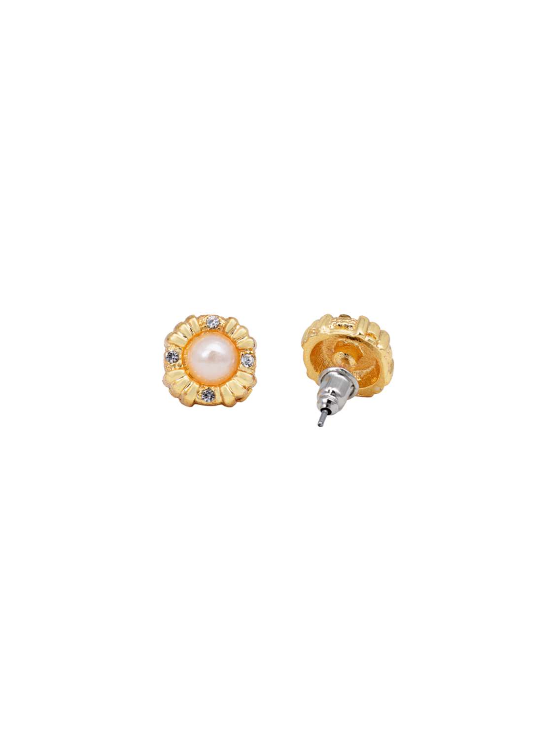 white metal studs earring - 17543004 - Standard Image - 2