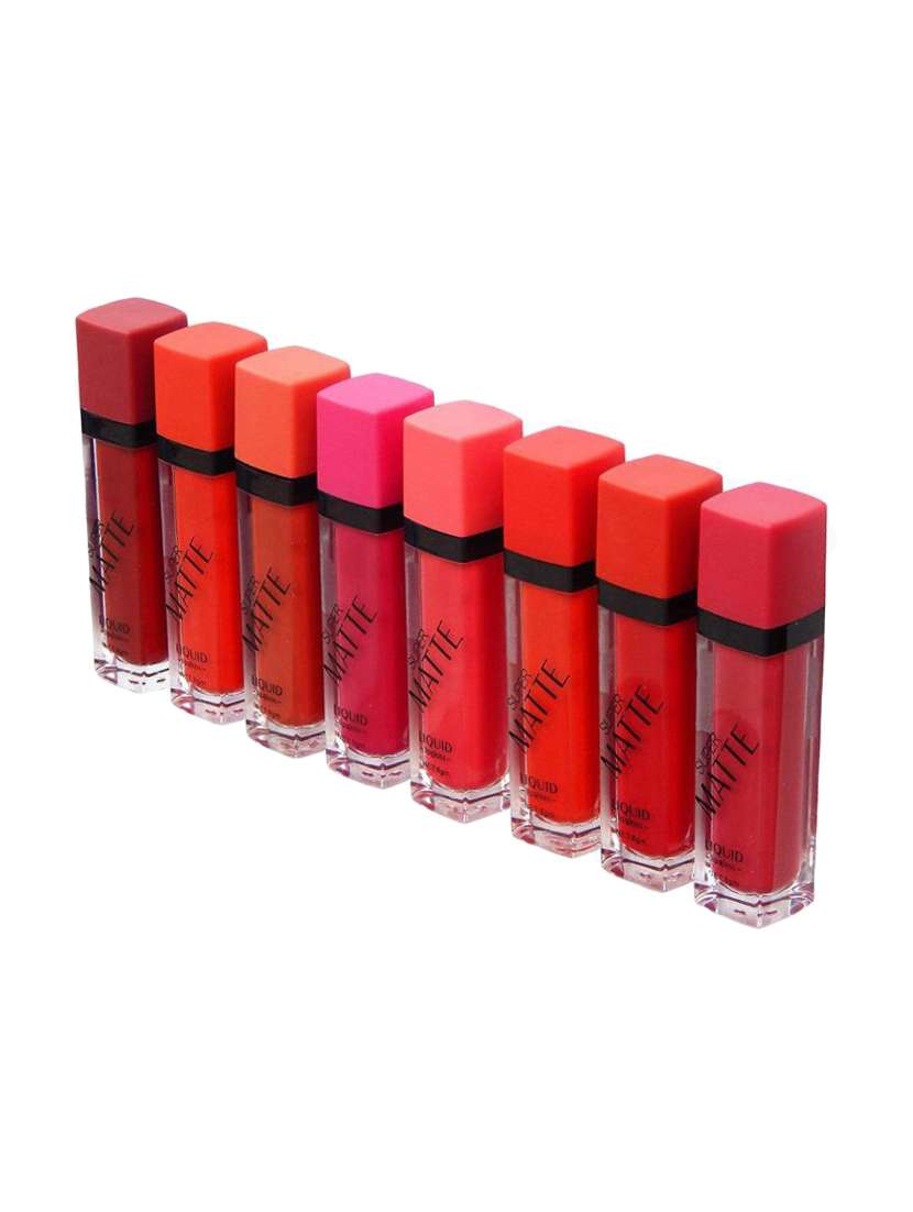 kiss beauty pack of 8 super matte 24 hours liquid lipgloss