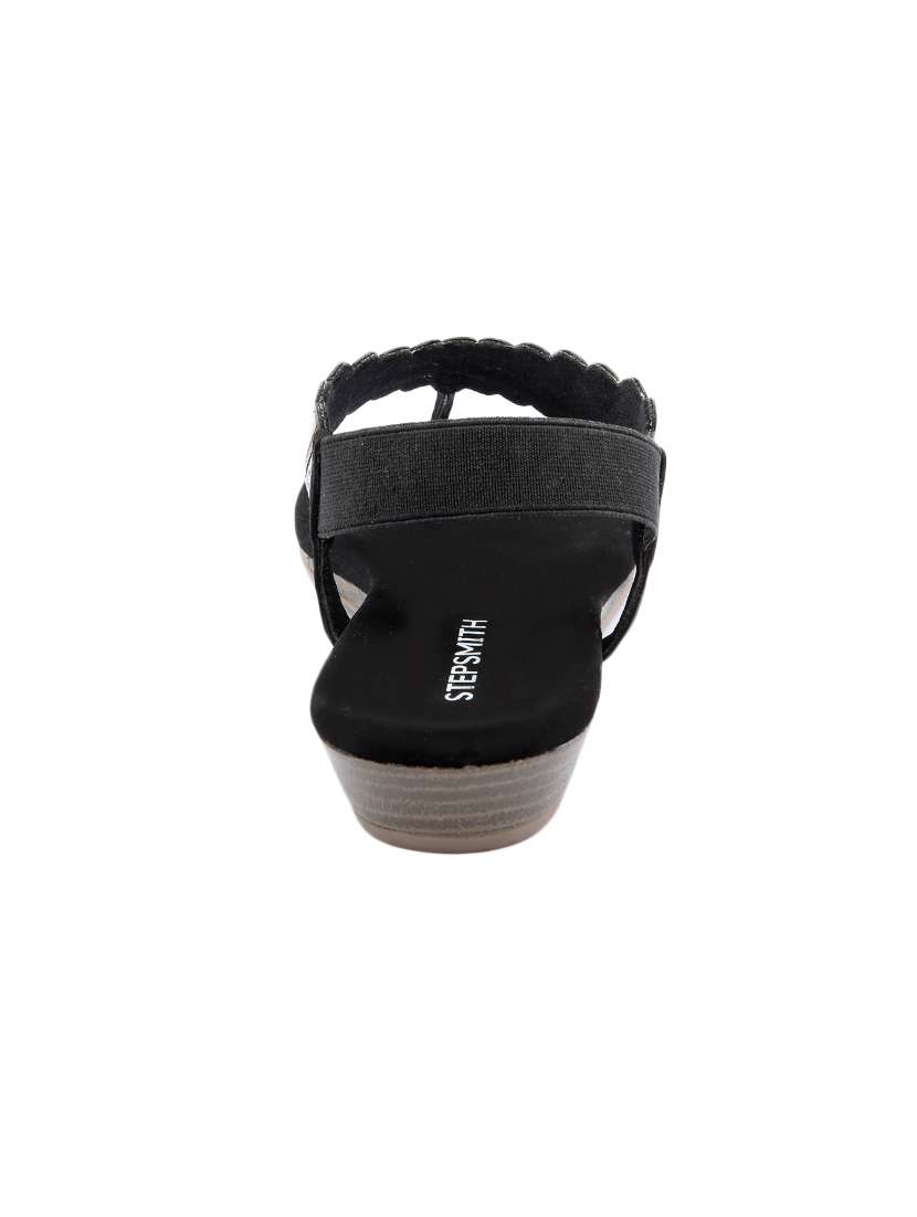 black leatherette back strap sandals - 17544445 - Standard Image - 2