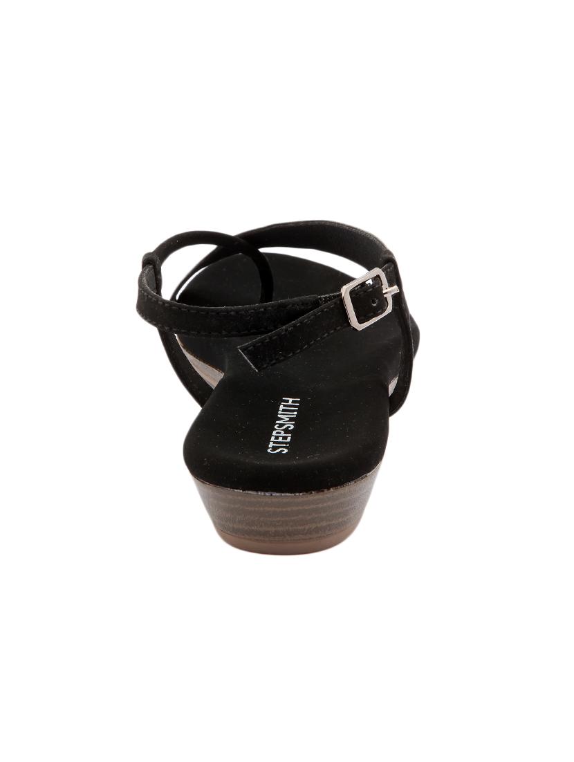 black leatherette back strap sandals - 17544447 - Standard Image - 2