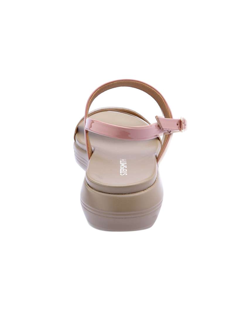 pink pu flat forms sandals - 17544451 -  Standard Image - 2