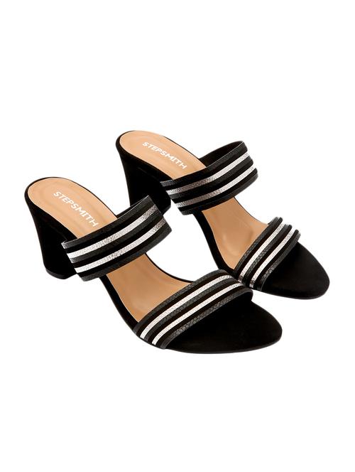 black synthetic slip on sandals - 17544763 - Standard Image - 0